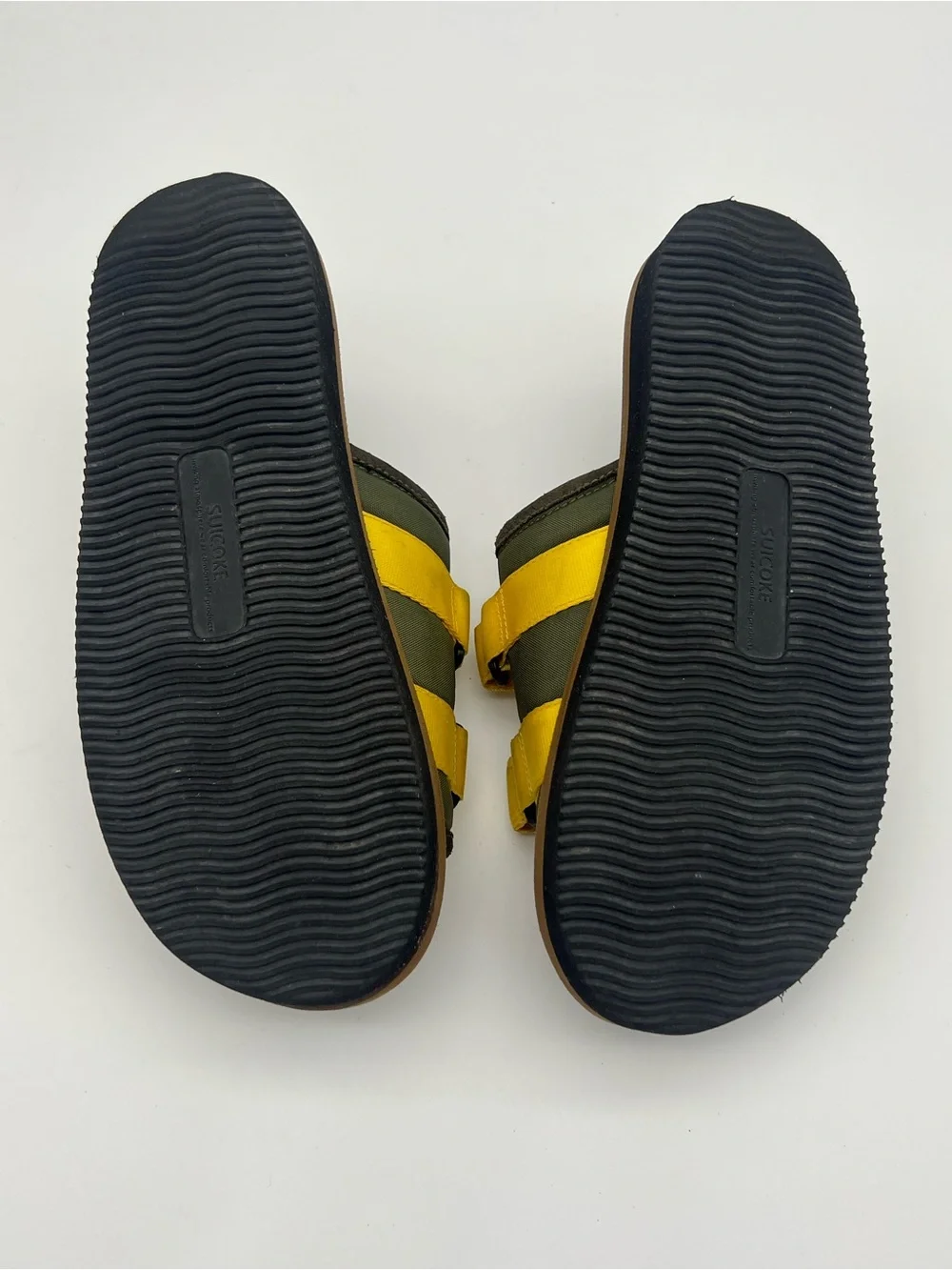 Suicoke Moto cab olive brown Nylon sandals Men’s size 8 Women’s size 10 shoes